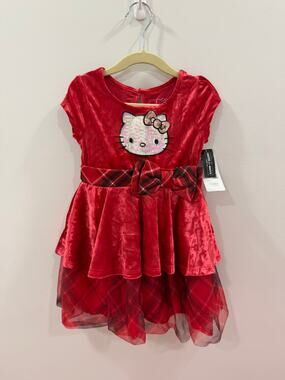 Hello Kitty Red Sequin Dress Kids Size 3T
